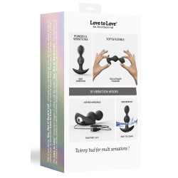 Love to Love Plug vibrant Twinny Bud 10.5 x 3cm Noir